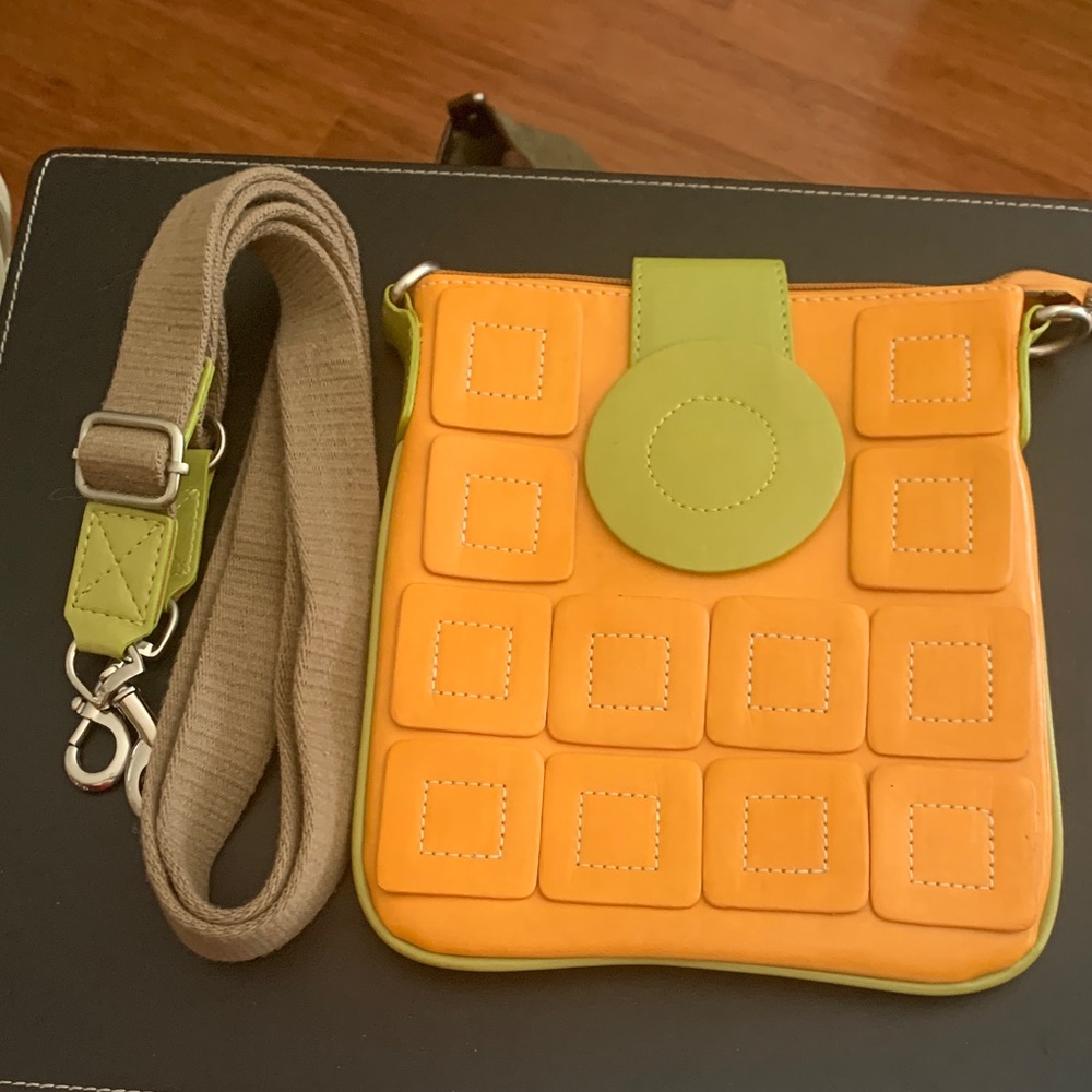Vibrant Orange and Green Crossbody Bag